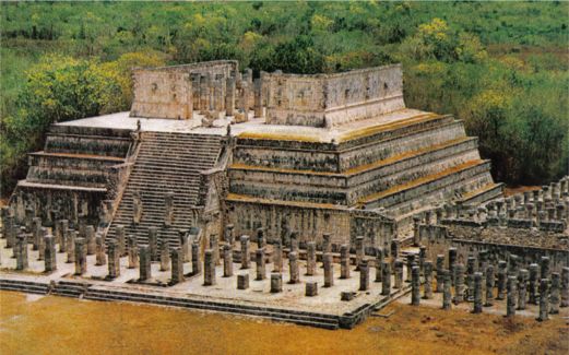 The Temple of Warriors, a Toltec style temple