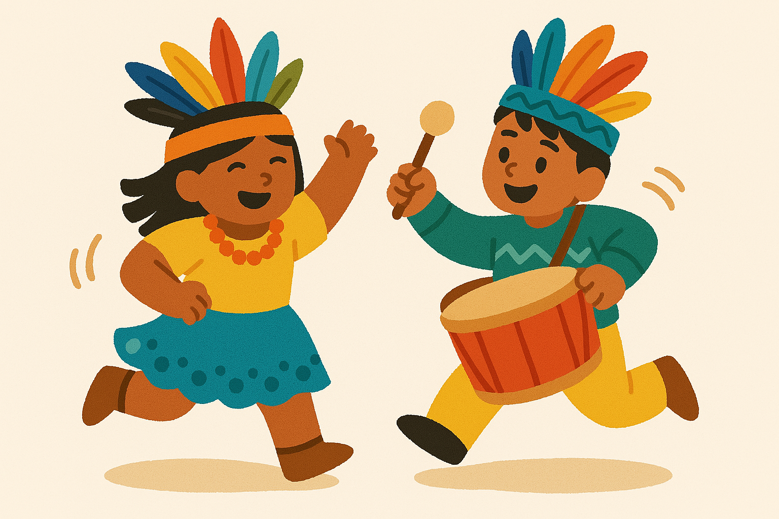 One adult dancing next to another adult playing the drum (generated with Chat-GPT)